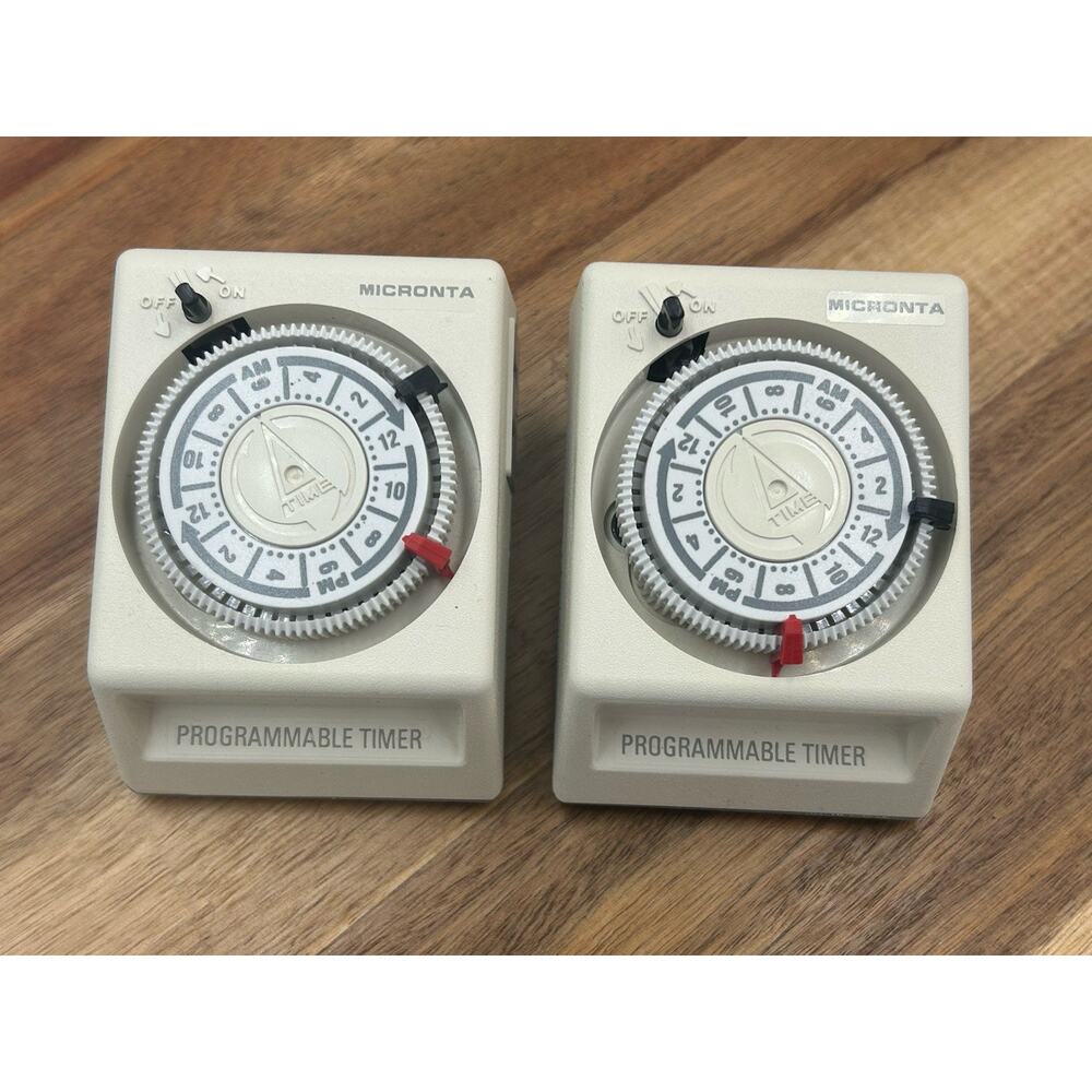 Micronta Programmable Timer Cat 63-862 Vintage Plug In 24 Hour Timer Lot of 2